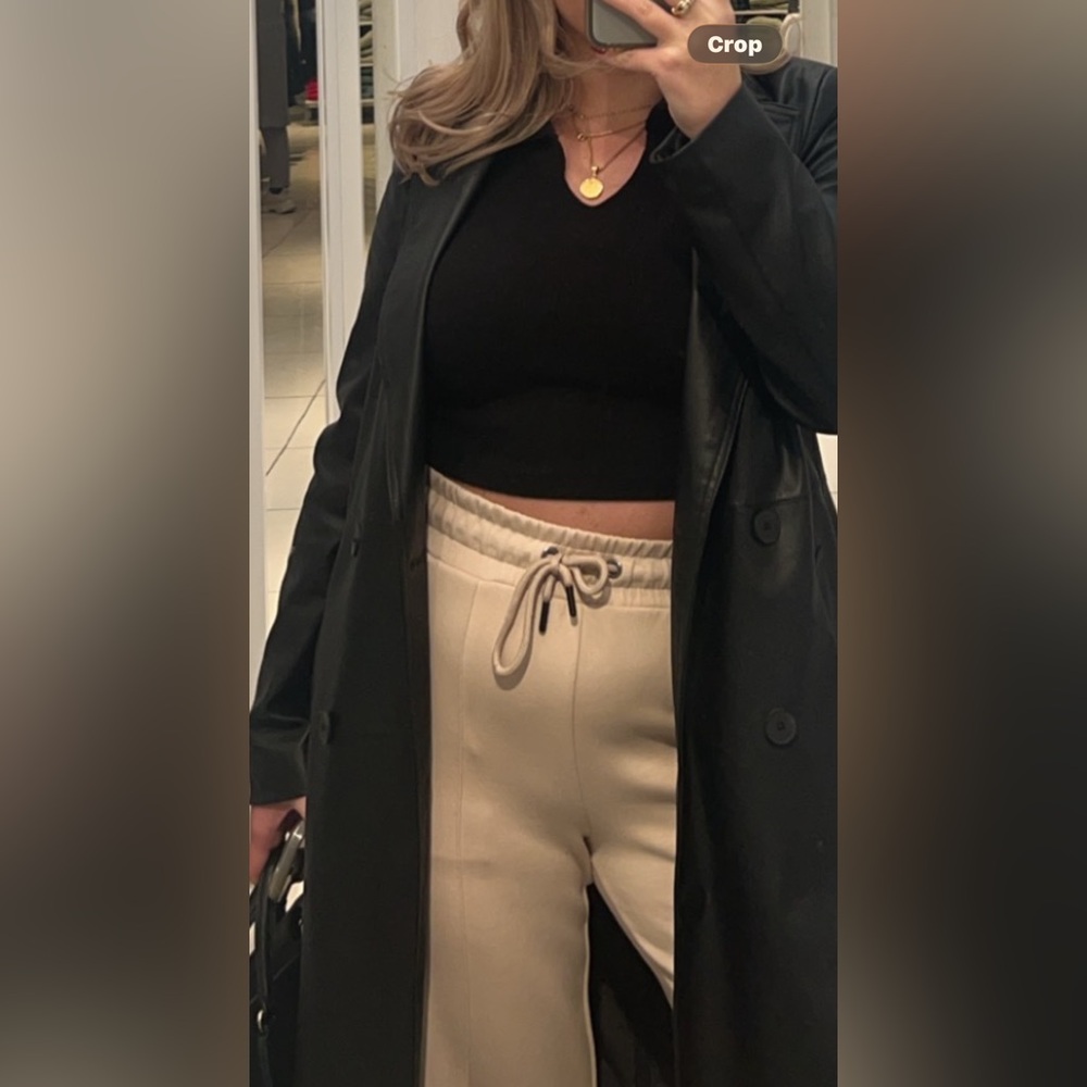 Zara Black Double-Breasted Trench Coat